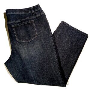 CJ BANKS Jeans  size 22W  Dark Wash Denim  Comfort Waist  Stretch  Straight  EUC